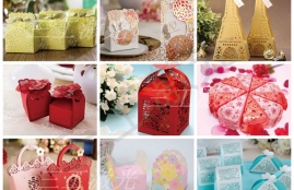 紙品激光鏤空機雕刻喜糖盒、立體賀卡最新樣品